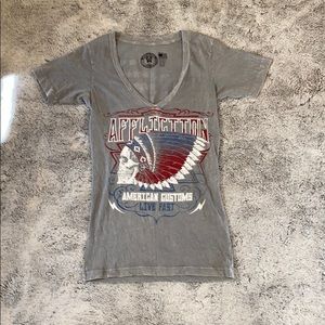 Affliction American Customs v neck shirt